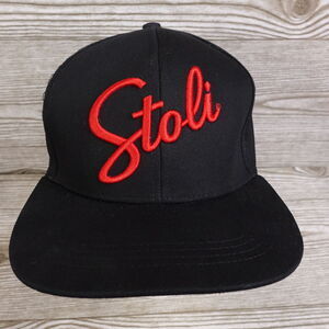 STOLI VODKA LIQUOR BLACK ADJUSTABLE CURVE SNAPBACK‎ BASEBALL HAT CAP